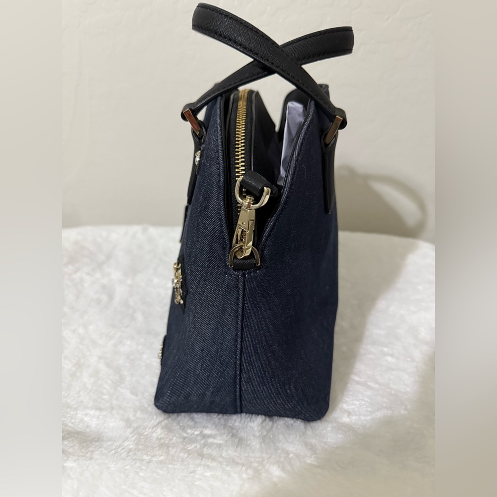 Kate Spade NWOT Embellished Cameron Street Lottie Denim Blue Pearls Orig $348 - Picture 7 of 14